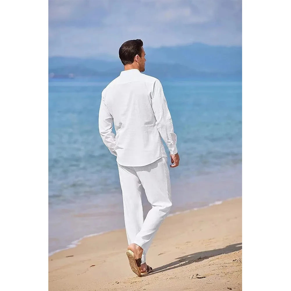 Casual uomo cordinato camicia e pantalone