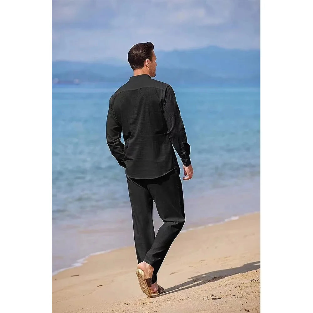 Casual uomo cordinato camicia e pantalone