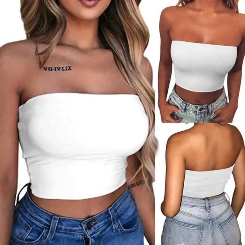 Top donna senza bretelle