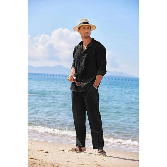 Casual uomo cordinato camicia e pantalone