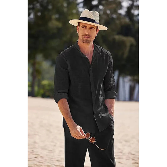 Casual uomo cordinato camicia e pantalone