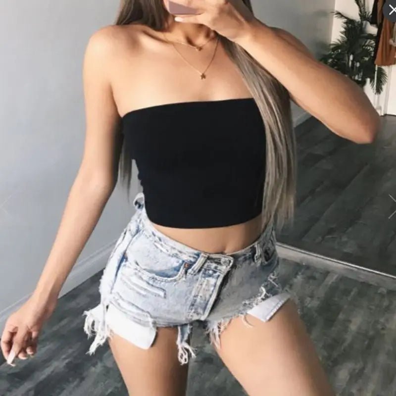 Top donna senza bretelle